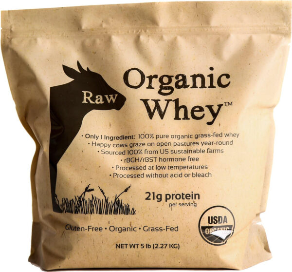 Protein Powder, Grass Fed, Happy Healthy Cows, Undenatured, Hormone Free, Non-GMO, Gluten Free, Unflavored, Unsweetened Protein, 5LB