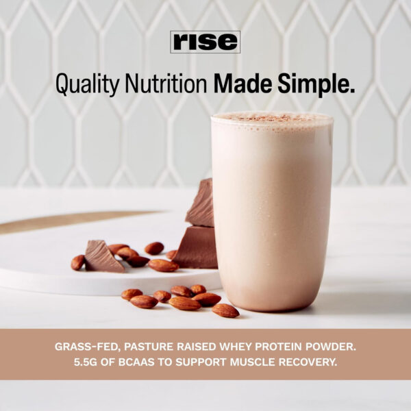 Rise Grass-Fed Whey Protein Powder - Vanilla | 25g Protein No Artificial Flavors, Colors, or Preservatives - Sugar Free, Gluten-Free, Soy Free (2.3 lbs)