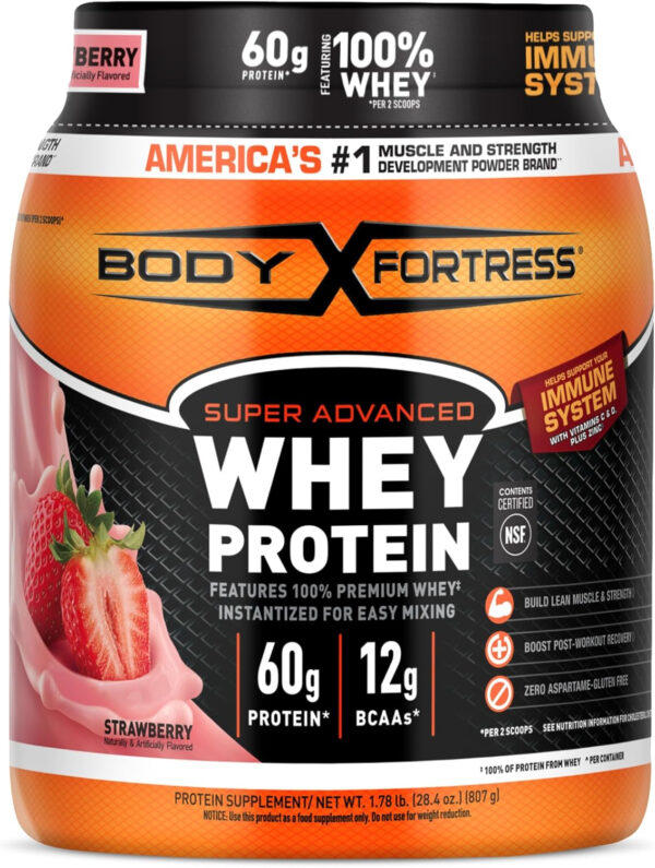 Body Fortress 100% Whey, Premium Protein Powder, Chocolate, 1.78lbs