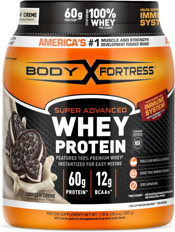 Body Fortress 100% Whey, Premium Protein Powder, Chocolate, 1.78lbs