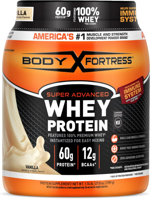 Body Fortress 100% Whey, Premium Protein Powder, Chocolate, 1.78lbs