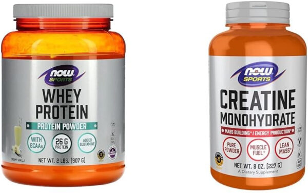 NOW Sports Nutrition, Whey Protein, 26 g With BCAAs, Creamy Vanilla Powder, 6-Pound