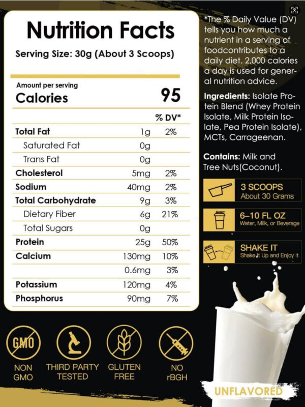 6894711cb7f085fb0af25d28984d4038a300c3a01bc3677f1f304.jpg NATURE TARGET Whey Protein Powder, Unflavored - Whey Protein Isolate, 25g Protein Sugar-Free, 1.1lb