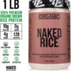 NAKED Rice 1Lb - Organic Brown Rice Protein Powder - Vegan Protein Powder, GMO Free, Gluten Free & Soy Free. Plant-Based Protein, No Artificial Ingredients - 15 Servings