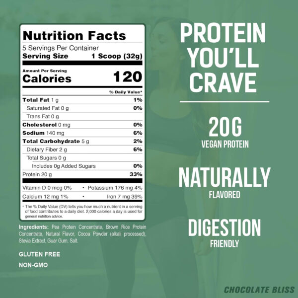 6894809a688c1d8b1081af9b168087370ae7dee7cc74d93af4c5b.jpg PEScience Select Vegan Protein Powder, Plant Based with Amazing Taste, Smooth Texture, Pea Protein Brown Rice Blend, Dairy Free, Gluten Free, Soy Free, 5 Servings, Chocolate Bliss