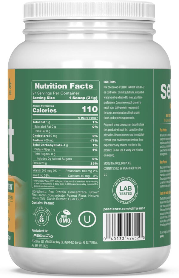 689480ac137abc97bd4e3f45c4d6a8d554d35390503792a694599.jpg PEScience Select Vegan Protein Powder, Plant Based with Amazing Taste, Smooth Texture, Pea Protein Brown Rice Blend, Dairy Free, Gluten Free, Soy Free, 5 Servings, Chocolate Bliss