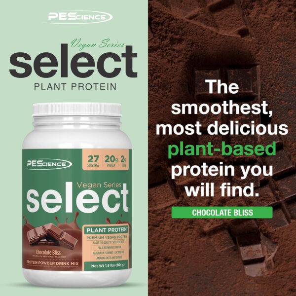 689480b09a845f476a2bda09d8275df6366fe7705014dda7295e3.jpg PEScience Select Vegan Protein Powder, Plant Based with Amazing Taste, Smooth Texture, Pea Protein Brown Rice Blend, Dairy Free, Gluten Free, Soy Free, 5 Servings, Chocolate Bliss