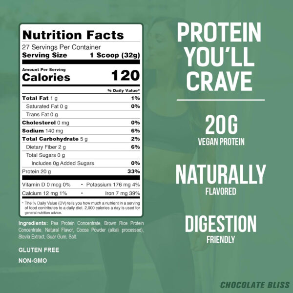 689480b2c4be22ddd4d81d67de94917f8d9fca161d1776df0d303.jpg PEScience Select Vegan Protein Powder, Plant Based with Amazing Taste, Smooth Texture, Pea Protein Brown Rice Blend, Dairy Free, Gluten Free, Soy Free, 5 Servings, Chocolate Bliss
