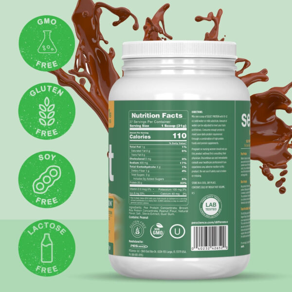 689480c87984a2e00ccec2f843379af812036b982093a90db30a7.jpg PEScience Select Vegan Protein Powder, Plant Based with Amazing Taste, Smooth Texture, Pea Protein Brown Rice Blend, Dairy Free, Gluten Free, Soy Free, 5 Servings, Chocolate Bliss