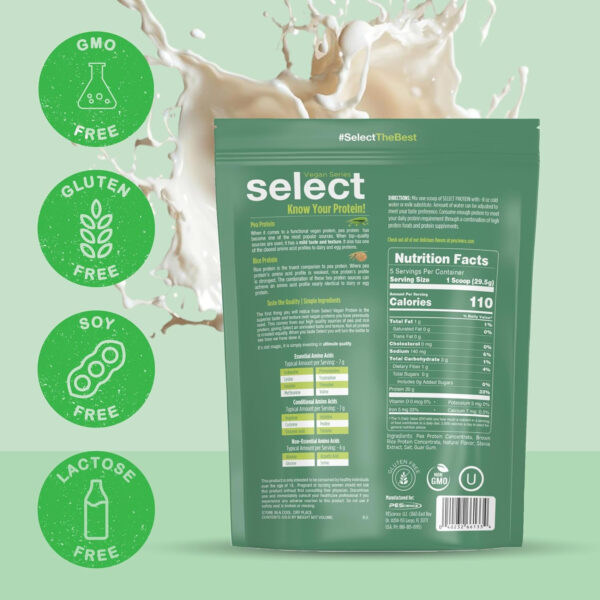 689480d37078f1bf4eca40ff2162b038ba22c006f28d7e2226b4e.jpg PEScience Select Vegan Protein Powder, Plant Based with Amazing Taste, Smooth Texture, Pea Protein Brown Rice Blend, Dairy Free, Gluten Free, Soy Free, 5 Servings, Chocolate Bliss