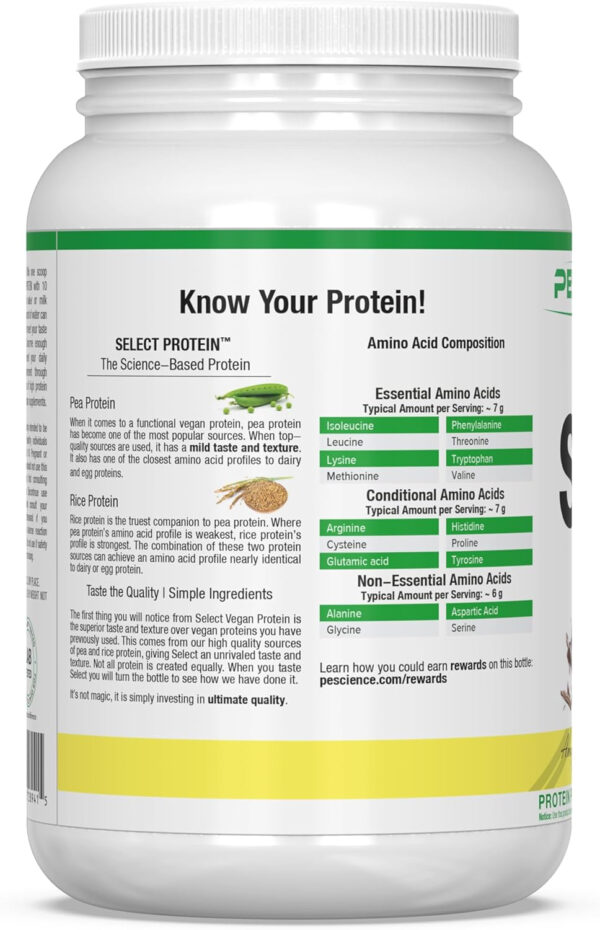 689480e5b2c22ee2f052e86f0c0d6bfa1a79a7df39acbbed58451.jpg PEScience Select Vegan Protein Powder, Plant Based with Amazing Taste, Smooth Texture, Pea Protein Brown Rice Blend, Dairy Free, Gluten Free, Soy Free, 5 Servings, Chocolate Bliss