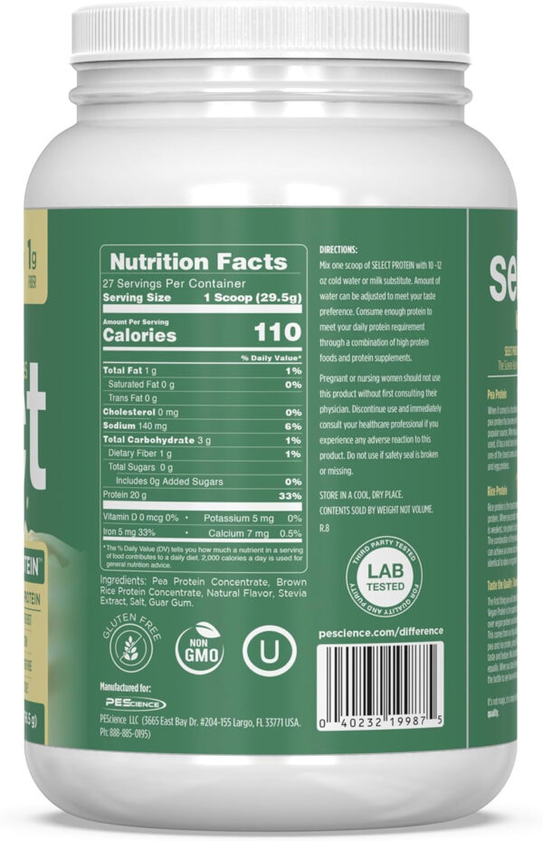 689480fb19dffa4191040f51cd479a606fe66cb18c557ed9febbb.jpg PEScience Select Vegan Protein Powder, Plant Based with Amazing Taste, Smooth Texture, Pea Protein Brown Rice Blend, Dairy Free, Gluten Free, Soy Free, 5 Servings, Chocolate Bliss