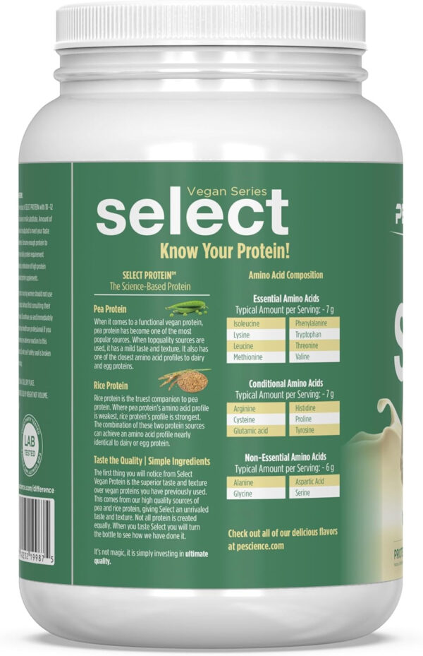 689480fc7d7602310e82ddd1a7c8eb0416d6291d2df77f8a77553.jpg PEScience Select Vegan Protein Powder, Plant Based with Amazing Taste, Smooth Texture, Pea Protein Brown Rice Blend, Dairy Free, Gluten Free, Soy Free, 5 Servings, Chocolate Bliss