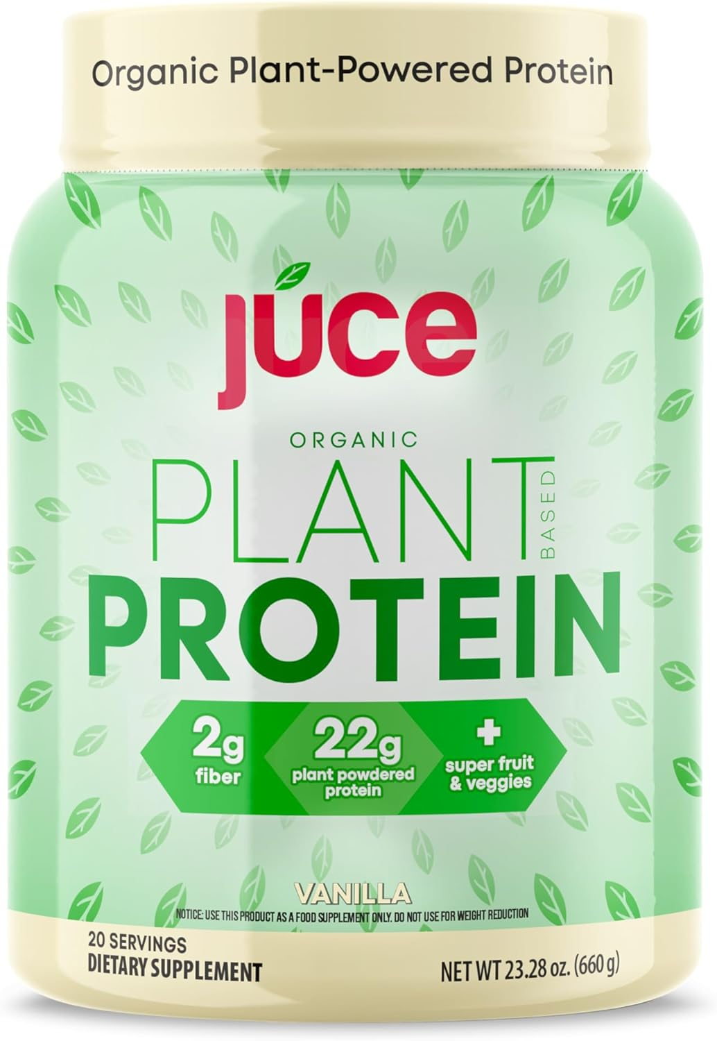 Juce Organic Plant-Based Protein Powder – Vanilla | Premium Organic Protein Blend, Brown Rice, & Pumpkin Proteins | Superfood & Antioxidant Rich with Kale, Spinach, Blueberry - By Terra Kai Organics