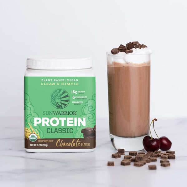 Brown Rice Protein Powder with Bcaa & Amino Acids Raw Rice Protein Shake Gluten Free Low Carb Dairy Free | Plant Based Classic Sprouted Brown Rice Protein Powder Natural 375g by Sunwarrior