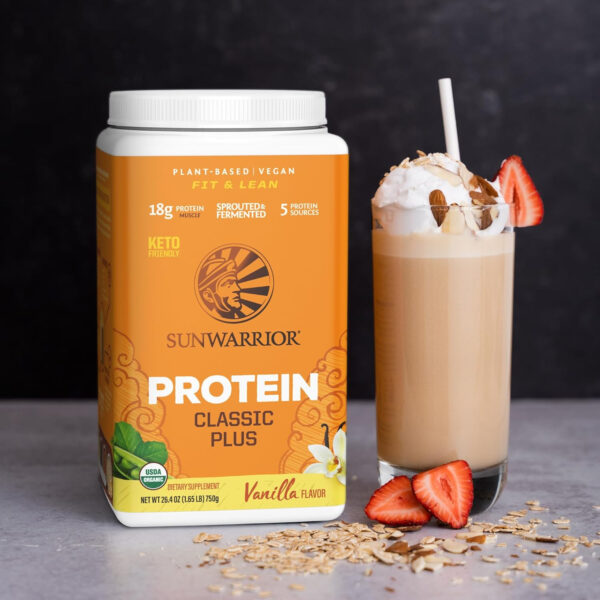 Brown Rice Protein Powder with Bcaa & Amino Acids Raw Rice Protein Shake Gluten Free Low Carb Dairy Free | Plant Based Classic Sprouted Brown Rice Protein Powder Natural 375g by Sunwarrior