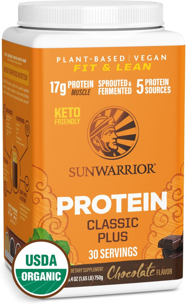 Brown Rice Protein Powder with Bcaa & Amino Acids Raw Rice Protein Shake Gluten Free Low Carb Dairy Free | Plant Based Classic Sprouted Brown Rice Protein Powder Natural 375g by Sunwarrior