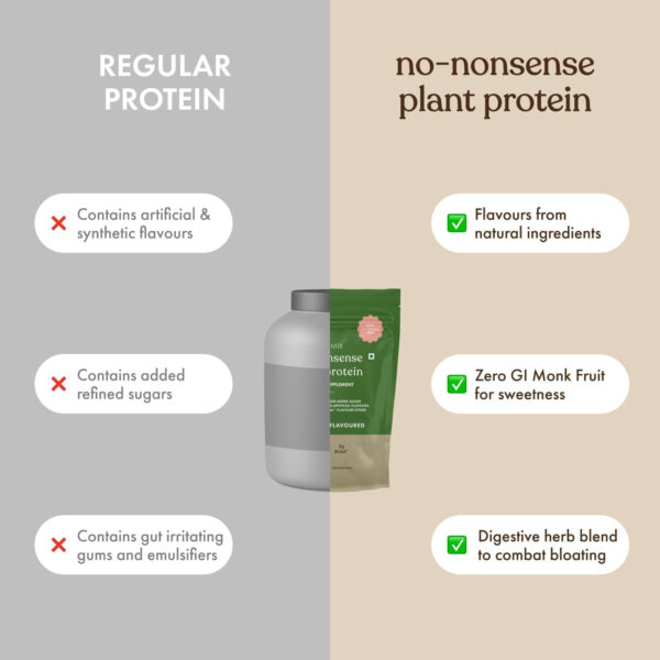 No-Nonsense Plant Protein, 21g Organic Brown Rice & Pea Isolate, Plant Based, Vegan, Gluten/Dairy Free, Sugar Free, Vanilla Latte, 1.1lb (1pk, 13 Servings)