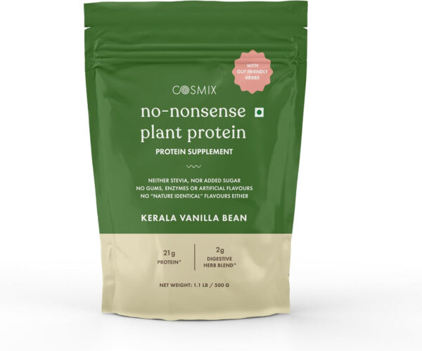 No-Nonsense Plant Protein, 21g Organic Brown Rice & Pea Isolate, Plant Based, Vegan, Gluten/Dairy Free, Sugar Free, Vanilla Latte, 1.1lb (1pk, 13 Servings)