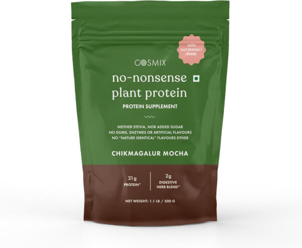 No-Nonsense Plant Protein, 21g Organic Brown Rice & Pea Isolate, Plant Based, Vegan, Gluten/Dairy Free, Sugar Free, Vanilla Latte, 1.1lb (1pk, 13 Servings)