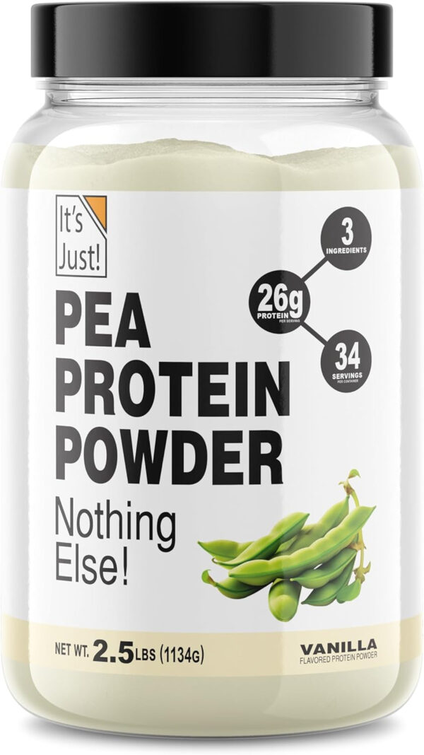 It's Just! - 100% Pea Protein, Vegan Plant Based, Grown in Canada, Premium Quality, Smooth Texture, Non-GMO, Gluten Free, Keto Friendly (1.5 Pound, Unflavored)