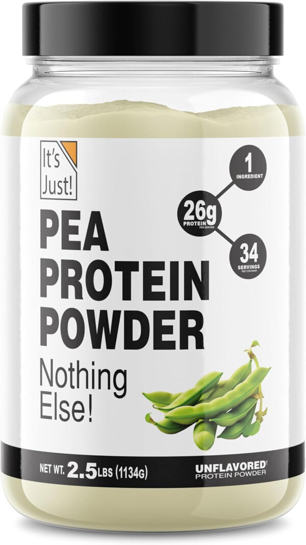It's Just! - 100% Pea Protein, Vegan Plant Based, Grown in Canada, Premium Quality, Smooth Texture, Non-GMO, Gluten Free, Keto Friendly (1.5 Pound, Unflavored)
