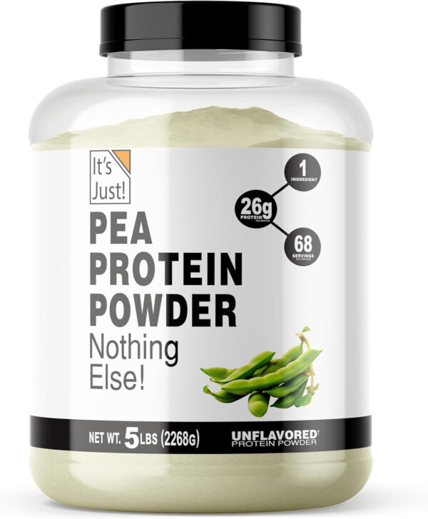 It's Just! - 100% Pea Protein, Vegan Plant Based, Grown in Canada, Premium Quality, Smooth Texture, Non-GMO, Gluten Free, Keto Friendly (1.5 Pound, Unflavored)