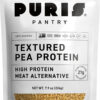689483224550f3f827904bd89a839d8f3472e7af43292b5ee043c.jpg PURIS Pantry Textured Pea Protein, Unflavored Meatless Vegetable Crumbles, Soy Free, Shelf-Stable, Gluten Free, 21g of Protein, Plant-Based Vegan Meat Substitute, Equivalent to 1.5 Pounds Ground Beef