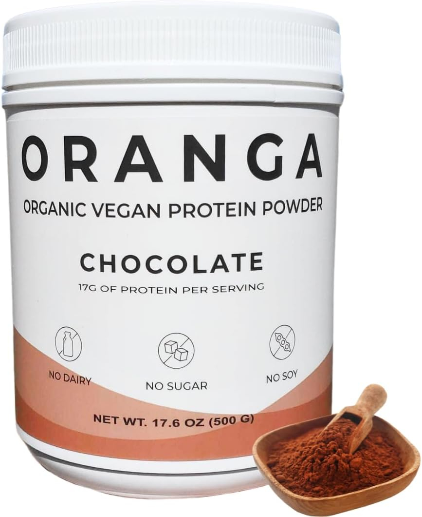 Organic Plant-Based - Rice, Pea, Pumpkin Seed Protein Powder - Chocolate - with Digestive Enzymes, No Additives, Dairy-Free, Soy-Free, Keto-Friendly, Gluten-Free, Non-GMO - 17 Servings (442g)