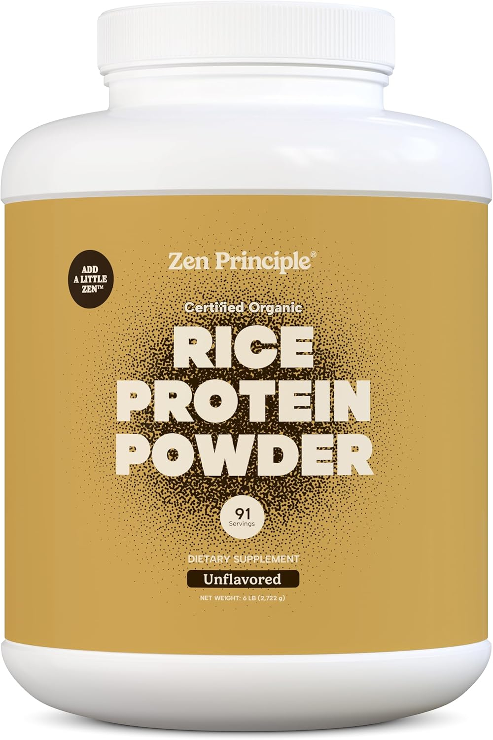 Zen Principle Organic Brown Rice Protein 6 LB. USDA Certified Organic. Unflavored. Non-GMO. Vegan.