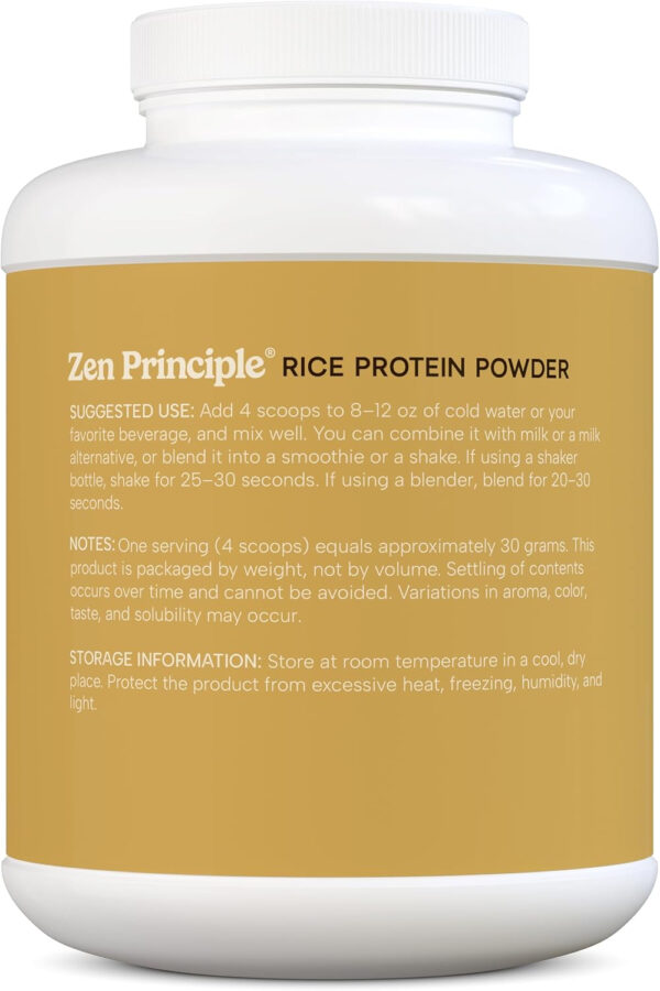 6894843fe2178a34b5f8771cf0e6a2feddf58a268f714a3731b57.jpg Zen Principle Organic Brown Rice Protein 6 LB. USDA Certified Organic. Unflavored. Non-GMO. Vegan.