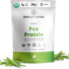 Sprout Living Organic Pea Protein Powder, Unflavored, 20 Grams of Plant Based Organic Protein Powder Without Artificial Sweeteners, Non Dairy, Non-GMO, Vegan, Gluten Free (1 Pound, 19 Servings)