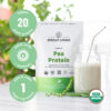 Sprout Living Organic Pea Protein Powder, Unflavored, 20 Grams of Plant Based Organic Protein Powder Without Artificial Sweeteners, Non Dairy, Non-GMO, Vegan, Gluten Free (1 Pound, 19 Servings)
