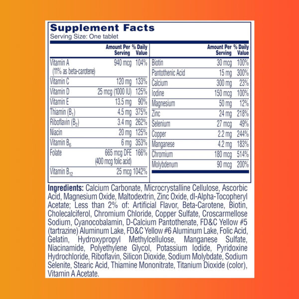 One A Day Women’s 50+ Multivitamins Tablet, Multivitamin for Women with Vitamin A, C, D, E and Zinc for Immune Health Support*, Calcium & more, 200 Count