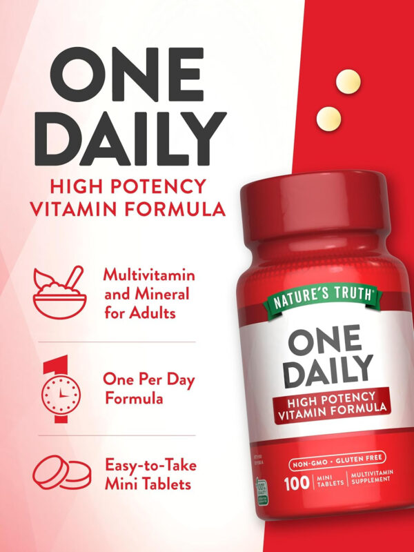Nature's Truth One Daily Multivitamin | 100 Mini Tablets | for Men and Women | Non-GMO & Gluten Free Supplement