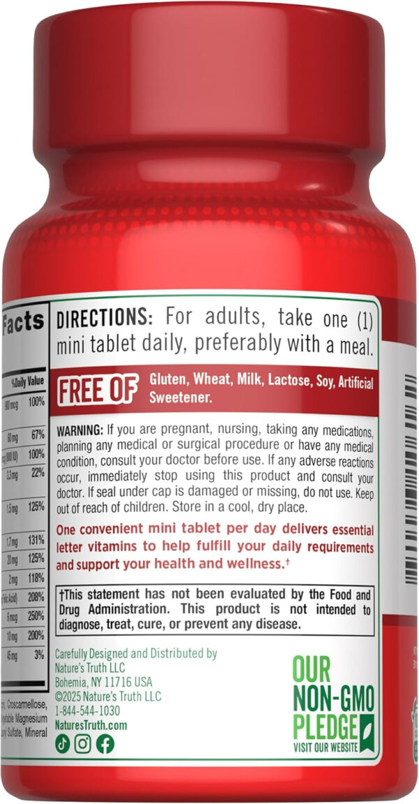 Nature's Truth One Daily Multivitamin | 100 Mini Tablets | for Men and Women | Non-GMO & Gluten Free Supplement