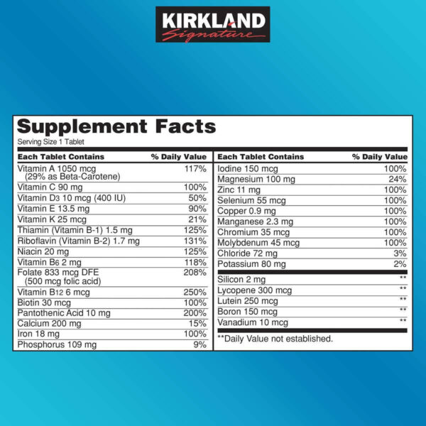 6894870bc96ef757a3212804597c9e62761a1f1dc170e790d172c.jpg Kirkland Signature Daily Multi, 500 Tablets (2 Pack)