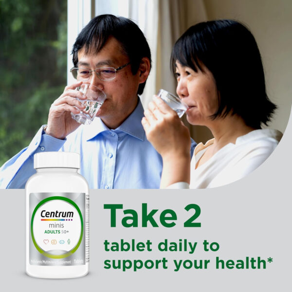 Centrum Minis Silver Multivitamin Tablet for Adults 50 Plus, Multimineral Supplement, Vitamin D3, B-Vitamins, Gluten Free, Non-GMO Ingredients, Supports Memory and Cognition in Older Adults - 320 Ct