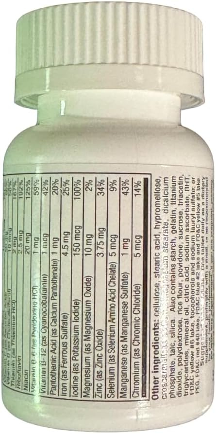 One-Daily Multivitamins with Minerals for Men & Women (100 Tablets) by GeriCare| High-Potency Multi-Vitamin & Multimineral Dietary Supplement for Immunity, Energy| Complete Daily Nutritional Support