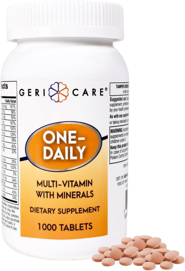 One-Daily Multivitamins with Minerals for Men & Women (100 Tablets) by GeriCare| High-Potency Multi-Vitamin & Multimineral Dietary Supplement for Immunity, Energy| Complete Daily Nutritional Support