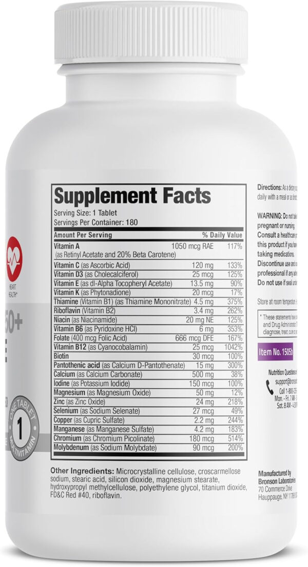 Bronson ONE Daily Women’s 50+ Complete Multivitamin Multimineral, 180 Tablets