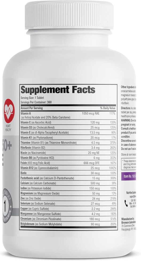 Bronson ONE Daily Women’s 50+ Complete Multivitamin Multimineral, 180 Tablets