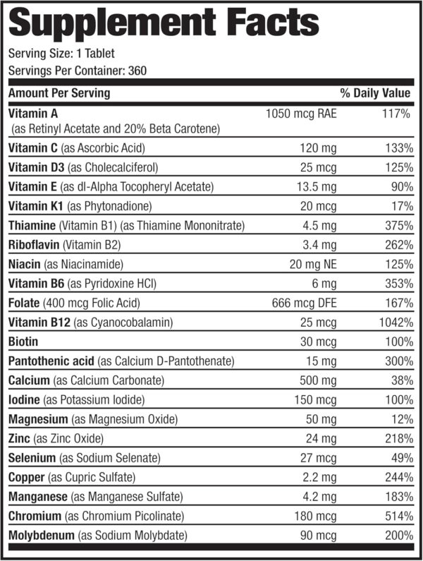 Bronson ONE Daily Women’s 50+ Complete Multivitamin Multimineral, 180 Tablets