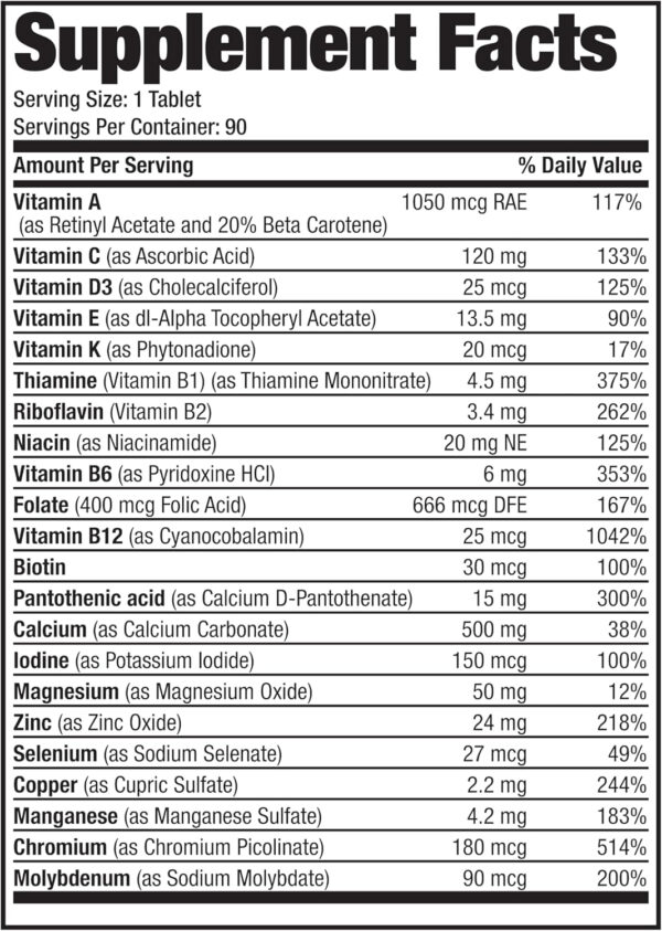 Bronson ONE Daily Women’s 50+ Complete Multivitamin Multimineral, 180 Tablets