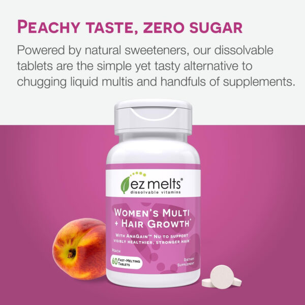 EZ Melts Dissolvable Multivitamin with Iron for Women and Men, Sugar-Free, 1-Month Supply