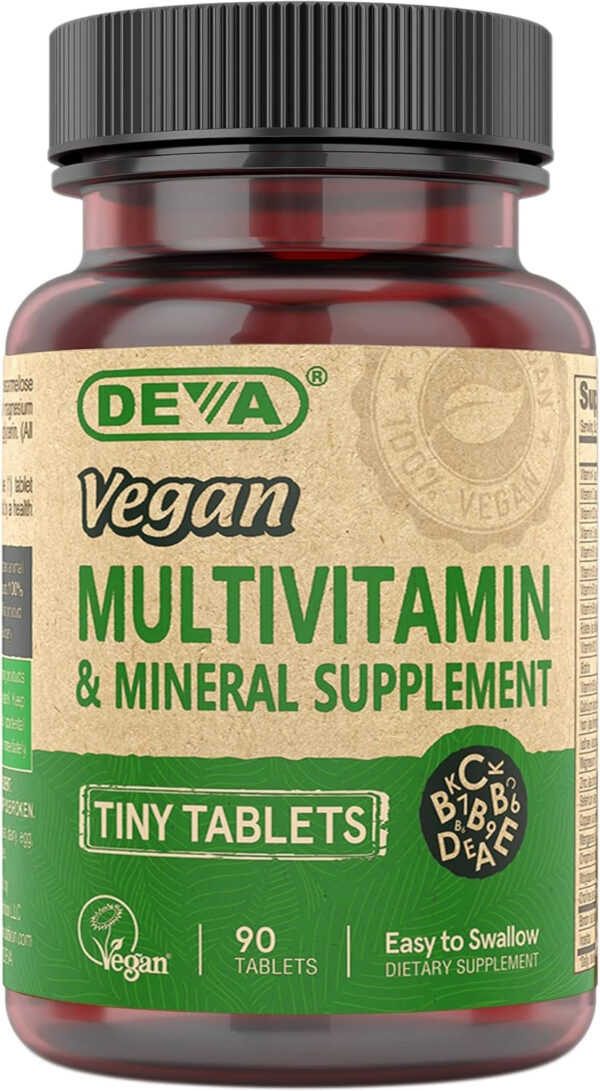 68948bcd90da05b7d60c469a8e9144f725f798304d43a275f08cc.jpg DEVA Vegan Multivitamin for Women & Men with Iron, Vitamin C, E, B Complex Vitamins, Zinc, 90 Tiny Tablets