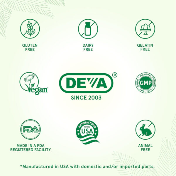 68948bd65f71f88f6c246e5d40782213b55df13a316acf7342291.jpg DEVA Vegan Multivitamin for Women & Men with Iron, Vitamin C, E, B Complex Vitamins, Zinc, 90 Tiny Tablets