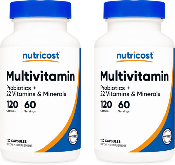 Nutricost Multivitamin with Probiotics 120 Vegetarian Capsules - Packed with Vitamins & Minerals