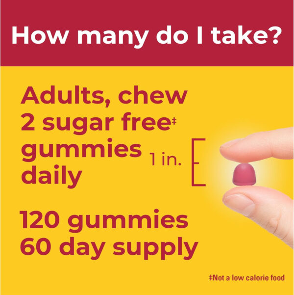Nature Made Zero Sugar Hair Skin Nails Gummies, Biotin 2500 mcg per Serving, 120 Sugar Free Gummies, 60 Day Supply