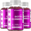 Vitamatic Biotin Gummies 10,000 mcg for Stronger Hair, Skin & Nails - 60 Vegan Gummies - Also Called Vitamin B7 (1 Bottle)